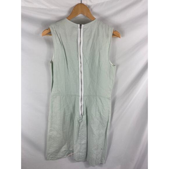 GAP Womans Linen Blend White / Mint Sheath Dress Size 8 - Picture 4 of 4